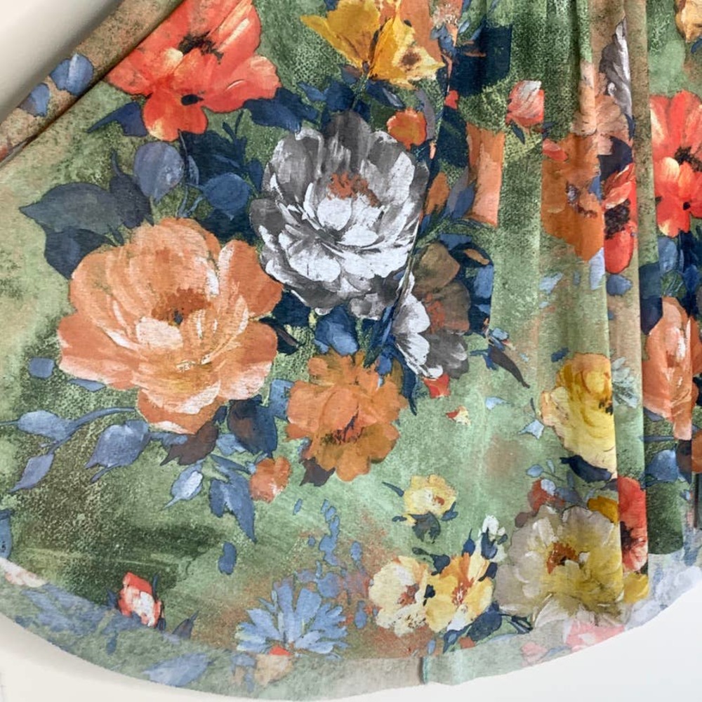 Anthropologie Deletta Epona Floral Mock Neck Smocked Pleated Tank Small - Picture 5 of 8